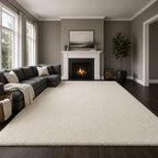 Ophanie Area Rugs 9x12 Living Room, Large Ivory Bedroom Carpet, Big Shag Indoor Thick Soft Nursery Rug, Fluffy Carpets for Boy and Girls Room Home Decor Aesthetic with Over 99 pcs Pile fibers by Ophanie