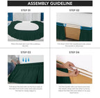 Wrap Around Queen Bed Skirt, Easy Fit Elastic Belt, 16 Inch Drop, Emerald - Image 4
