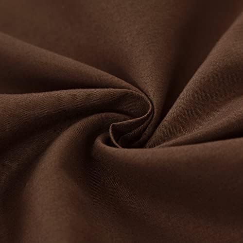 MEILA Wrap Around Elastic Bed Skirt for Queen & King Beds, 14" Drop,Brown - Image 6