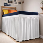 CGK Linens Dorm Room Bed Skirt Full XL - Dorm Room Essentials - 40" White by CGKUnlimited