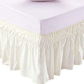 MEILA Wrap Around Elastic Bed Skirt for Twin & Full Beds, 14" Drop, Ivory by MEILA