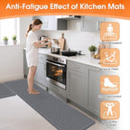 TranquilRelax Kitchen Mats, Cushioned Mats with Extra-Long Runner, Grey - Image 4