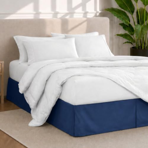 Bare Home Bed Skirt 15-Inch Drop 1800 Ultra-Soft (Full, Dark Blue) - Image 2