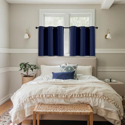 MIULEE Blackout Curtains for Bedroom 2 Panels 40 x 36 Inch Long Navy Blue - Image 7