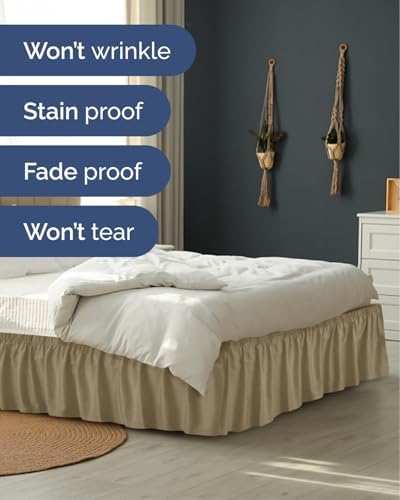 CGK Wrap Around Bed Skirt - College Dorm Room - 12" Inch, Twin/Twin XL - Image 5