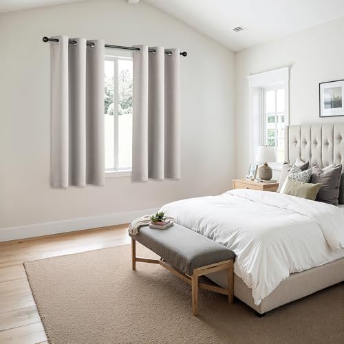 MIULEE Blackout Curtains for Bedroom 2 Panels 40 x 45 Inch Long Cobblestone - Image 6