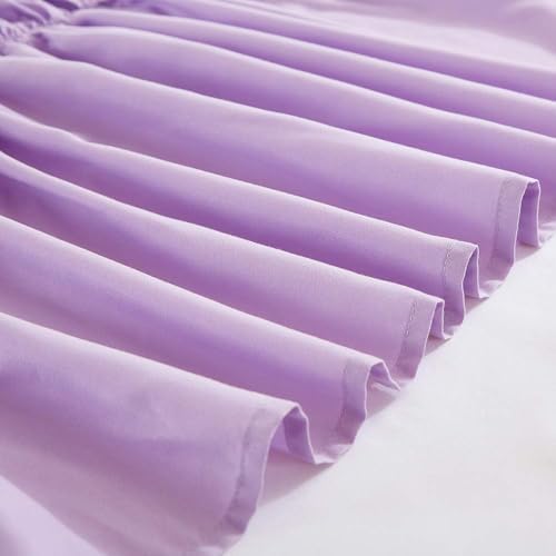 MEILA Wrap Around Bed Skirt for Queen & King Beds, 18" Drop,Light Purple - Image 5