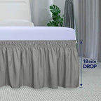 PureFit Wrap Around Ruffled Bed Skirt, Gray, Queen/King - 18" Drop - Image 6