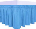 PureFit Wrap Around Ruffled Bed Skirt, Light Blue, Twin/Full - 22" Drop by PureFit