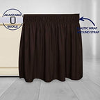 PureFit Wrap Around Ruffled Bed Skirt, Chocolate, Queen/King - 18" Drop - Image 4