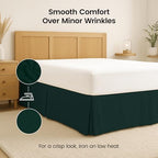 Queen Size Pleated Bed Skirt, Hides Under-Bed Storage 16 Inch Drop, Emerald - Image 6