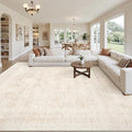 10x14 Area Rugs Living Room: Bedroom Neutral Washable Carpet Beige by Luxturiy