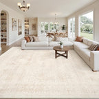 10x12 Area Rugs Living Room: Bedroom Neutral Washable Carpet Beige by Luxturiy