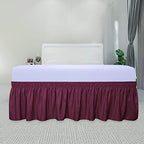 PureFit Wrap Around Ruffled Bed Skirt, Wine, Twin/Full - 22" Drop - Image 2