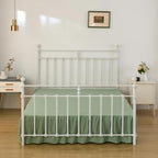 Bed Skirt Queen Size Ruffled Bed Skirts with Split Corners - Image 3