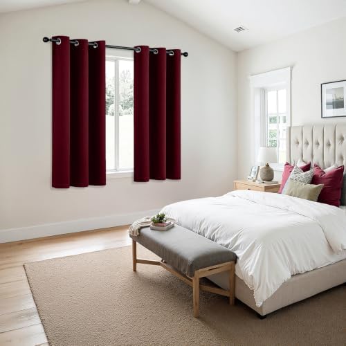 MIULEE Christmas Blackout Curtains for Bedroom 2 Panels 40"x72" Burgundy - Image 6