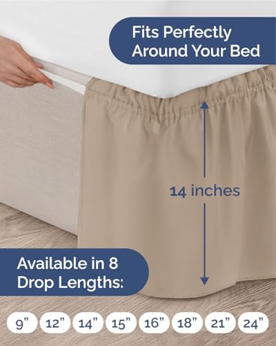 CGK Wrap Around Bed Skirt - College Dorm Room - 14" Inch, Twin/Twin XL - Image 4