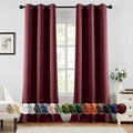 MIULEE Christmas Blackout Curtains for Bedroom 2 Panel 40"x96" Burgundy Red by MIULEE