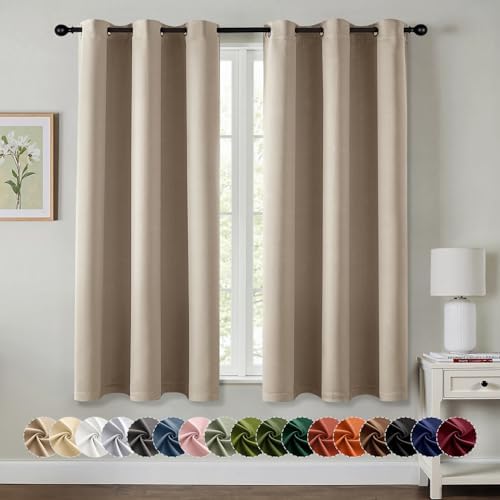 MIULEE Blackout Curtains for Bedroom 2 Panels 40 x 54 Inch Long Taupe by MIULEE