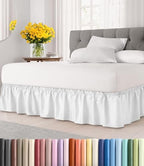 CGK Linens Wrap Around Dust Ruffle Bed Skirt - Full, 12" White by CGKUnlimited