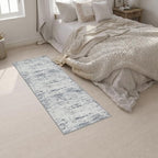 2x6 Washable Runner Rug：Modern Abstract Soft Carpet Blue Grey - Image 5