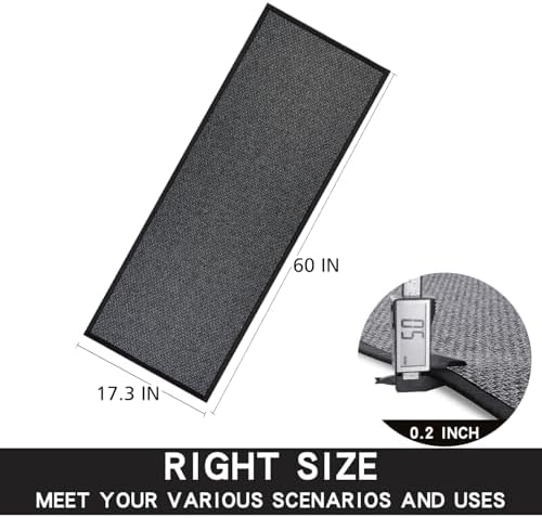 SUMLANS Kitchen Mat for Floor, Washable Non Slip Rugs, Black - Image 2