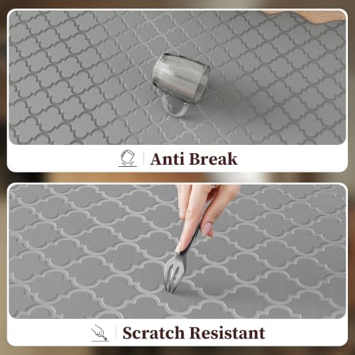Arenarug Upgrade Scalloped Kitchen Mats for Floor 2PC, Gray Kitchen Rugs - Image 5