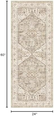 Yamaziot Washable Runner Rug, 2x5 Non-Slip Boho Vintage Hallway Kitchen Rug - Image 2