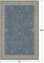 Hazo Haus Boho 8x12 Large Area Rugs for Living Room - Eclectic Dusky Blue Rug for Bedroom Under Bed, Dining Room Under Kitchen Table, Washable Soft Non Slip Unique Colorful Indoor Décor - Image 2
