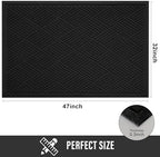 HIYARD Sturdy Front Door Mat, Absorbent Muddy Dirt Resist Welcome Door Mats Outdoor Indoor, Stain and Fade Resistant, Non-Slip Rubber Backing Low Profile Doormat for Entryway, 47×32, Black - Image 2