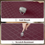 Arenarug Upgrade Scalloped Kitchen Mats for Floor 2PC, Red Kitchen Rugs - Image 5