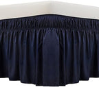 MEILA Wrap Around Bed Skirt for Twin & Full Beds, 18" Drop, Navy by MEILA