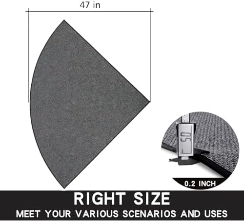 SUMLANS Fan Shaped Kitchen Mat 1 PCS, Cushioned Non Slip Rugs for Kitchen Floor, Absorbent Runner Comfort Standing Mats Washable for Kitchen, Office, Home (Black, Radius 47") - Image 2