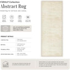 3x14 Washable Runner Rug：Modern Abstract Kitchen Soft Carpet Beige - Image 2