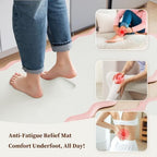 Arenarug Upgrade Scalloped Kitchen Mats for Floor 2PC, Khaki Kitchen Rugs - Image 3