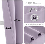 MIULEE Blackout Curtains for Bedroom 2 Panels 40 x 45 Inch Long Lilac - Image 4