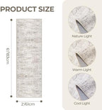 2x6 Runner Rug Non Slip,Washable Hallway Runner Rug,Taupe - Image 2