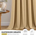 MIULEE Blackout Curtains for Bedroom 2 Panels 40 x 63 Inch Long Gold - Image 5