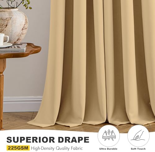 MIULEE Blackout Curtains for Bedroom 2 Panels 40 x 72 Inch Long Gold - Image 5