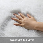 Ophanie Round Rug 6Ft White Circle Area Rug, Aesthetic Room Decor, Fluffy Fuzzy Bedroom Carpet, Plush Soft Shaggy Living Room Rugs for Kids Home, Nursery with Over 99 pcs Pile fibers - Image 2
