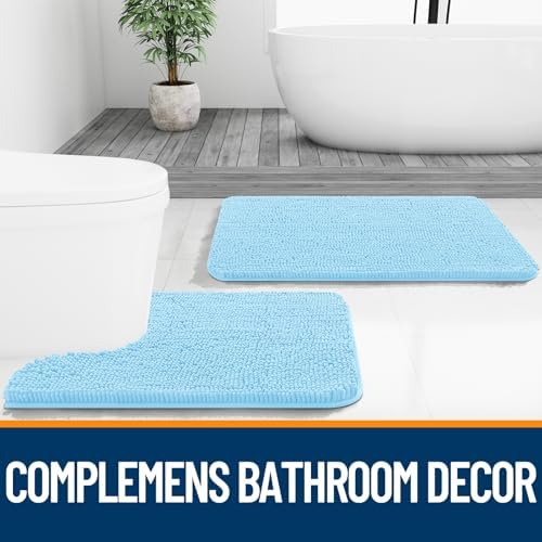 OLANLY Bathroom Runner Rugs 47x20, Extra Soft Absorbent Chenille Bath Rugs - Image 7