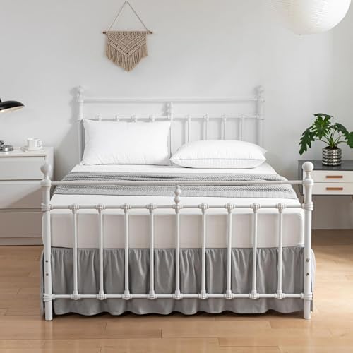 Bed Skirt Queen Size Ruffled Bed Skirts with Split Corners - Image 5