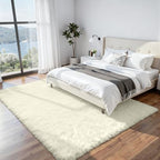8x10 Fluffy Shag Area Rugs for Living Room Bedroom: Soft Carpet Cream White - Image 2