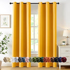 MIULEE Blackout Curtains for Bedroom 2 Panels 40 x 72 Inch Long Yellow by MIULEE