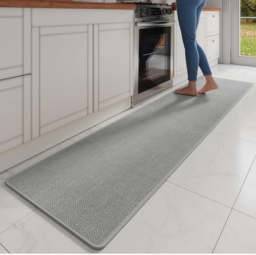 YDKGL Extra Long Kitchen Runner Rugs Kitchen Mat Non Slip Gray 17"x95" by YDKGL