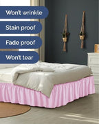 CGK Linens Wrap Around Dust Ruffle Bed Skirt - Queen, 18" Light Pink - Image 6