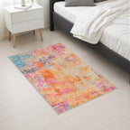 2x3 Washable Entryway Rug: Modern Abstract Soft Carpet Galaxy Haze - Image 5