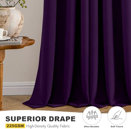 MIULEE Blackout Curtains for Bedroom 2 Panel 40 x 84 Inch Long Royal Purple - Image 5
