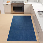 Kitchen Mats Set of 2 PCS for Floor, Washable Non Slip Rugs, Dark Blue by SUMLANS