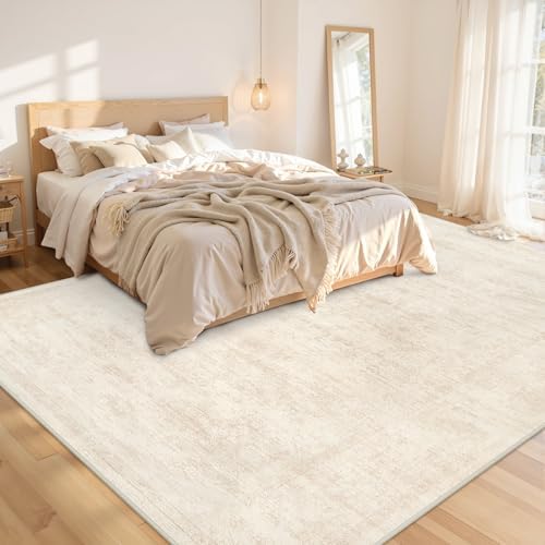 10x12 Area Rugs Living Room: Bedroom Washable Carpet Retro Beige - Image 2